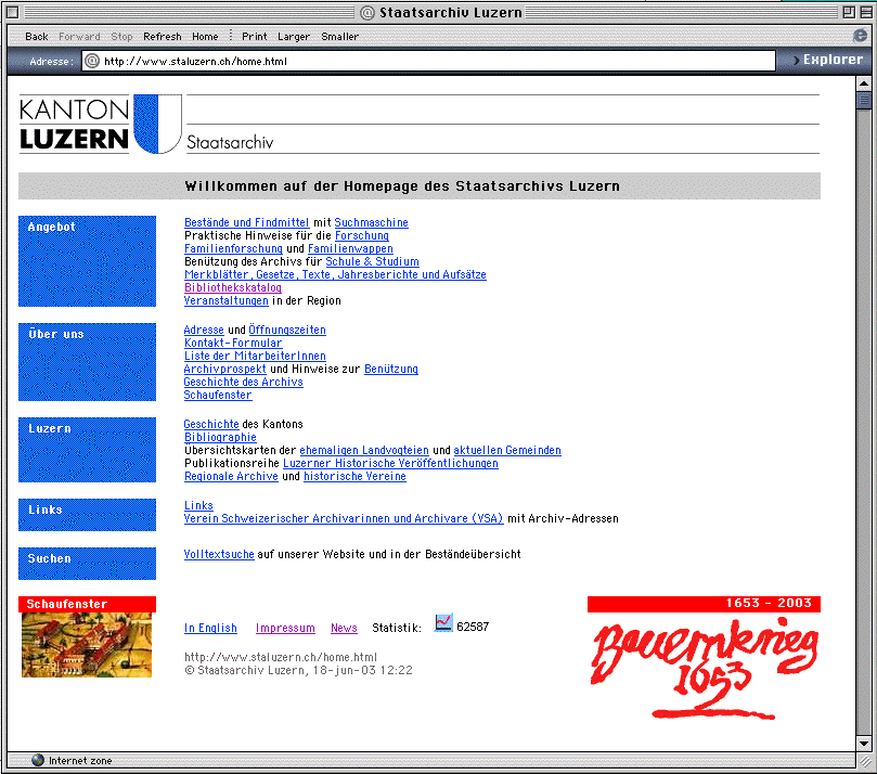Website von 2000 - 2003