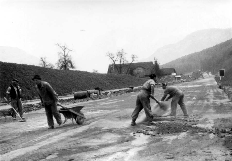 Bauetappe 1954/1955 der Ausfallstrasse Luzern-Süd