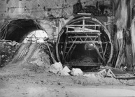 Baustelle Sonnenbergtunnel, Oktober 1972.