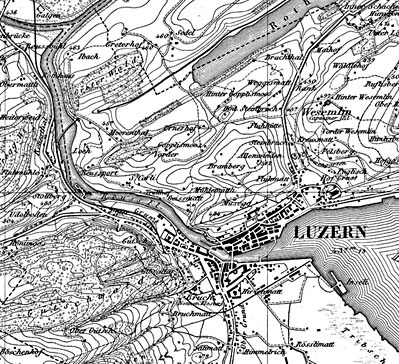 Topographische Karte des Kantons Luzern 1864-1867