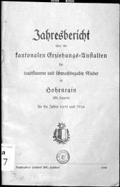 Jahresbericht über die kantonalen Erziehungs-Anstalten Hohenrain 1935–1936