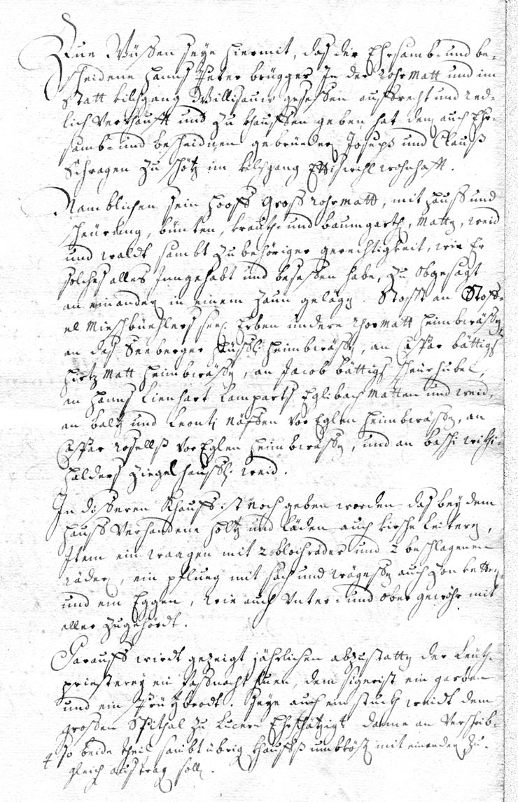 Kaufskopie für das Heimwesen Gross Rohrmatt in Willisau 1748 - Seite 1