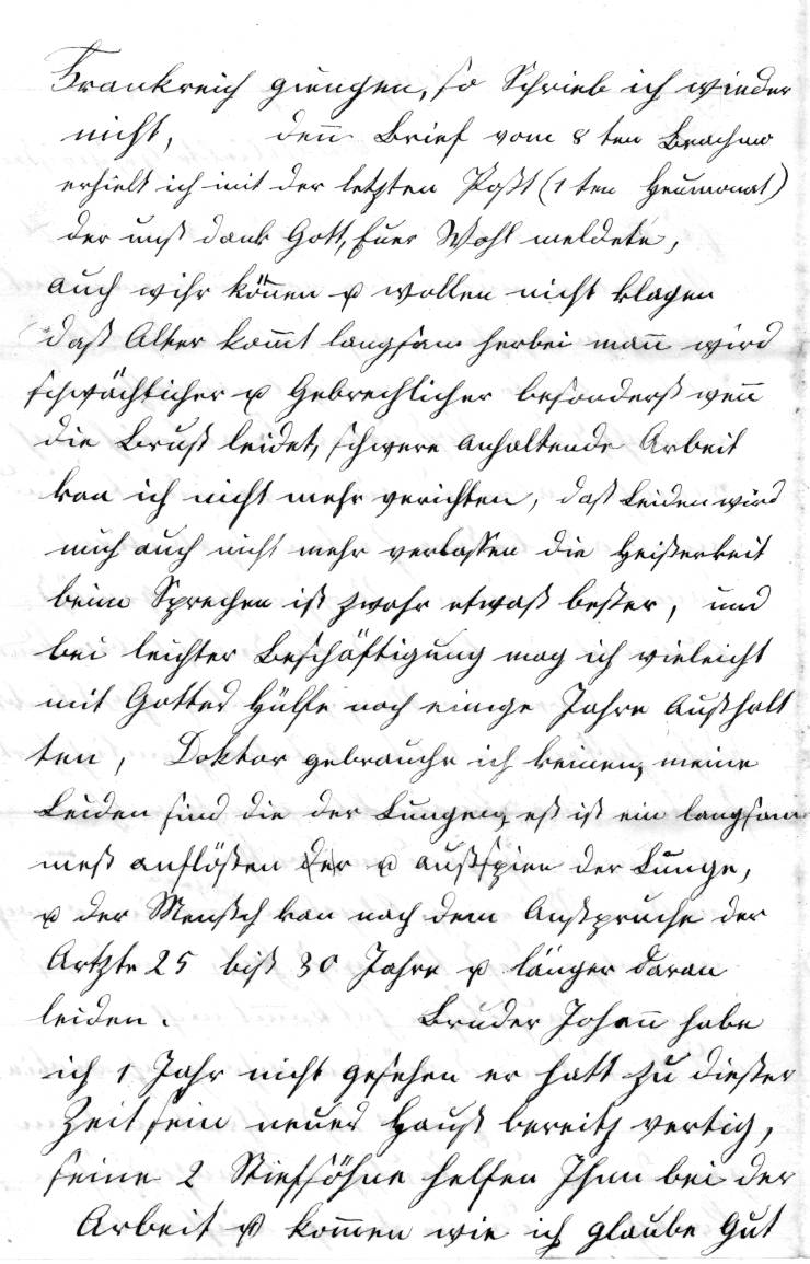 Brief des Luzerner Auswanderers Josef Unternährer an seine Geschwister 1871 - Seite 2