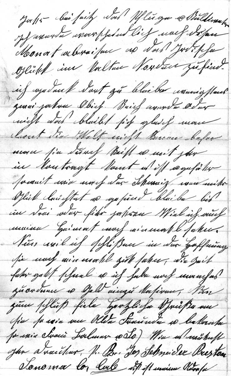 Brief des Auswanderers Josef Schnider von Flühli, 1898 - Seite 4
