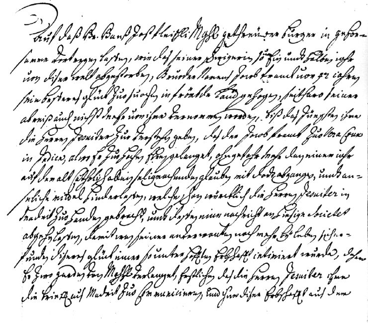 Erbschaftsfall des Jakob Frank, der als Festungsbauer in Vera Cruz (Mexiko) starb, 1703 - Seite 1